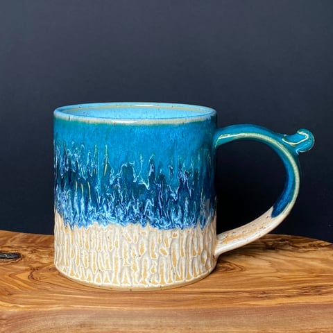 Kubek ceramiczny 300 ml Laguna - morska plaża - rękodzieło