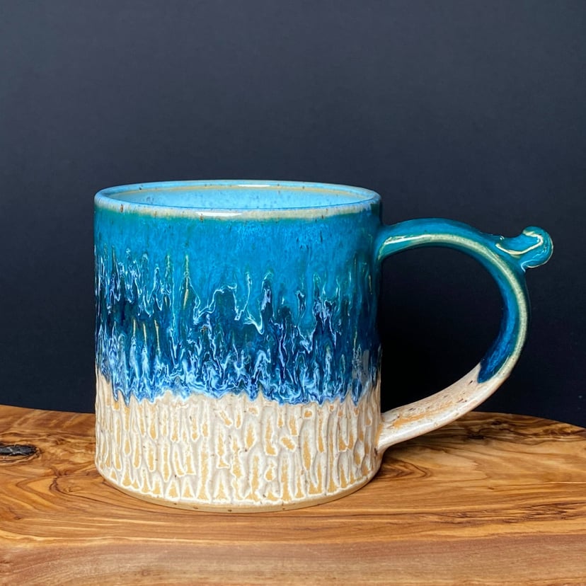 Kubek ceramiczny 300 ml Laguna - morska plaża - rękodzieło
