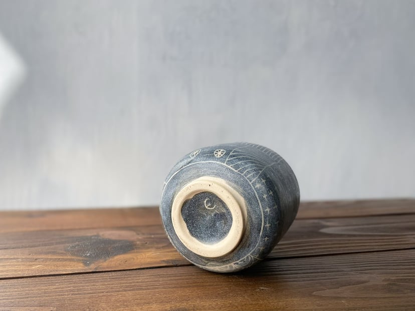 Czarka Sashiko №2 - ceramiczna czarka inspirowana sashiko