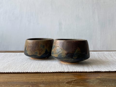 Komplet dwóch czarek HARA №1 - ręcznie wykonany komplet ceramicznych czarek