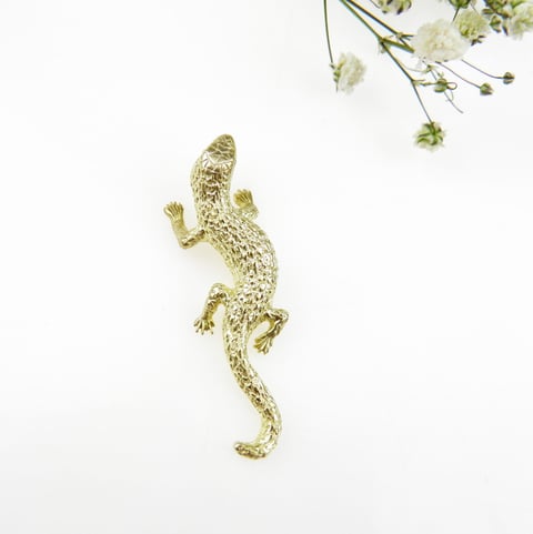 Salamandra złota - zawieszka srebrna