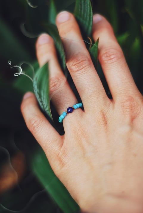 Pierścionek ༓ LAPIS LAZULI – pierścionek z kamieni naturalnych