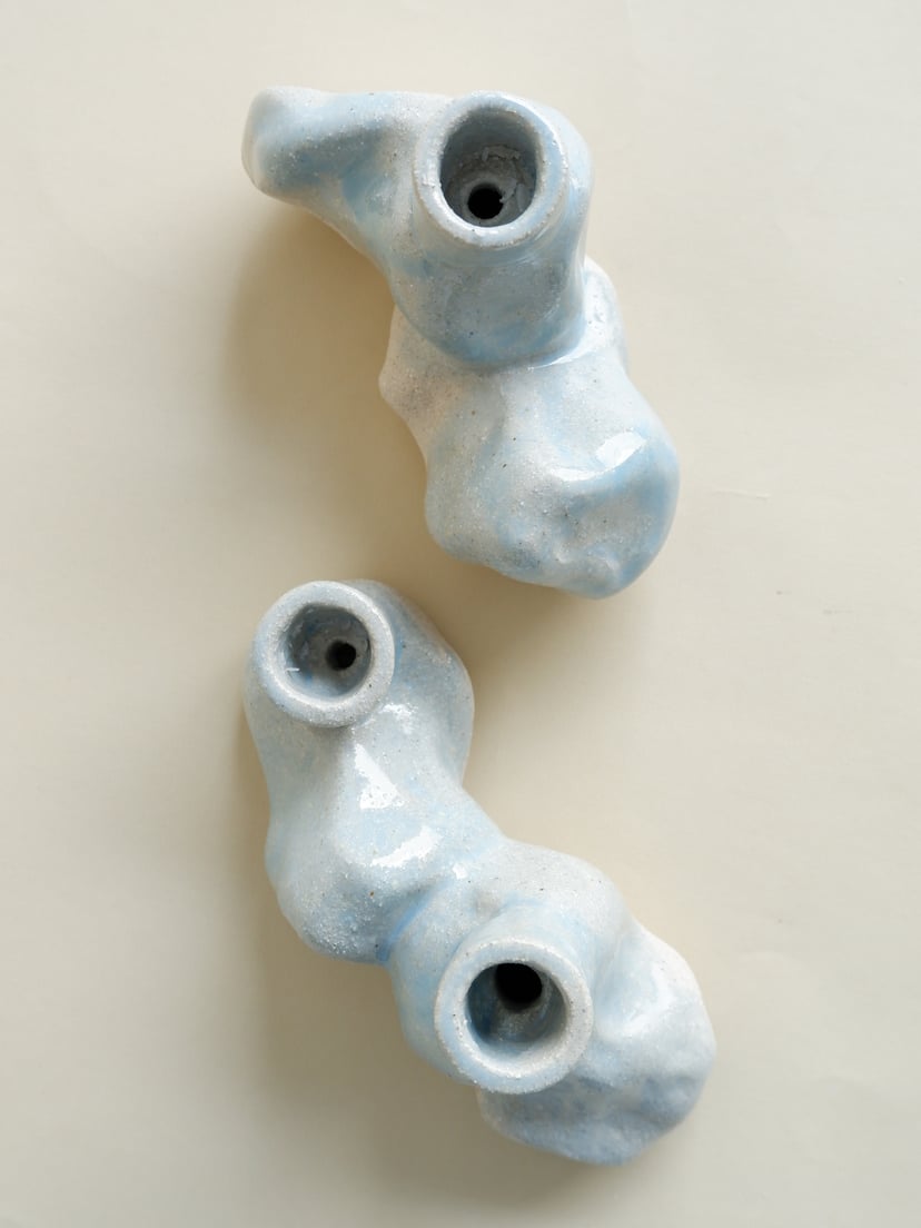 The Gems- Set Of Two Candle Holders 07 - zestaw dwóch świeczników z kamionki z kolekcji The Gems