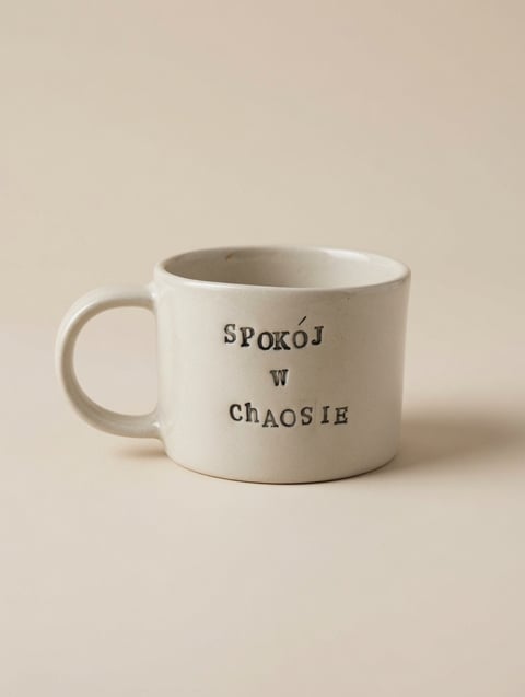 Kubek ceramiczny handmade - Spokój w chaosie