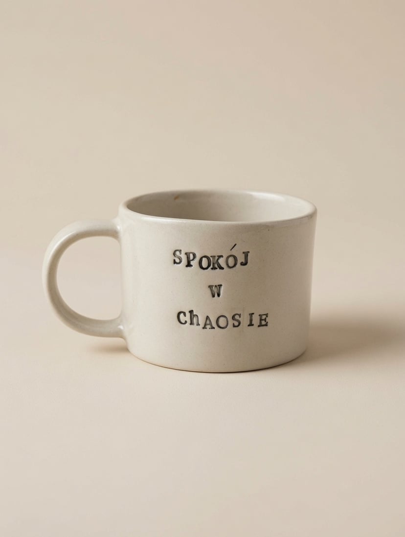 Kubek ceramiczny handmade - Spokój w chaosie