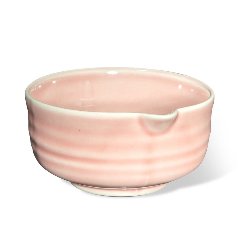 Miseczka do matchy - CHAWAN W STYLU KATAKUCHI - wzór FALA, kolor Róż