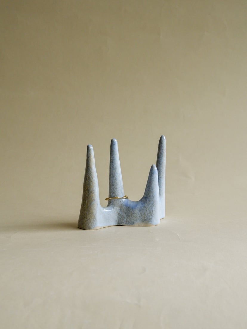 The Gems- Ring Holder 06, blue - ceramiczna podstawka na pierścionki