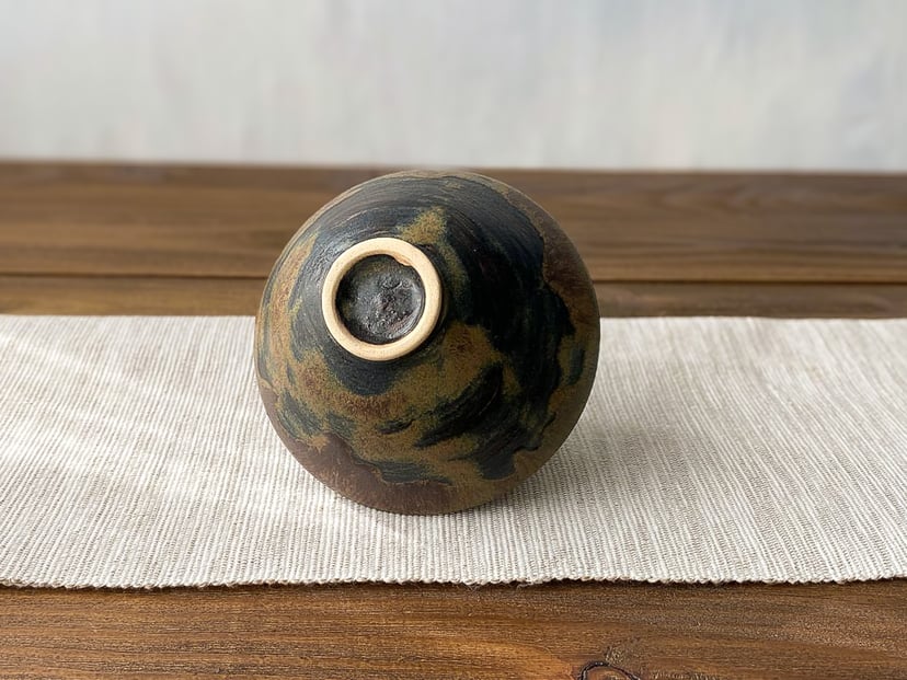 Miseczka czarno-brązowa - ręcznie wykonana miseczka ceramiczna