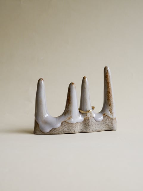 The Gems- Ring Holder 06, grey 2 - ceramiczna podstawka na pierścionki