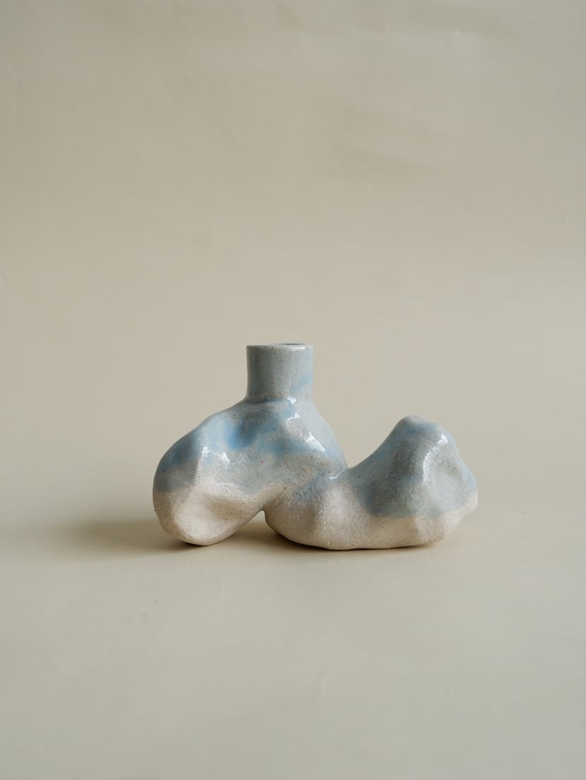 The Gems- Set Of Two Candle Holders 07 - zestaw dwóch świeczników z kamionki z kolekcji The Gems