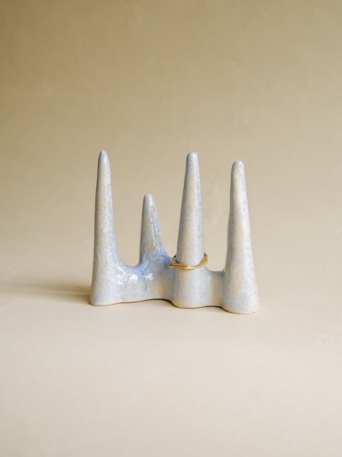 The Gems- Ring Holder 06, blue - ceramiczna podstawka na pierścionki