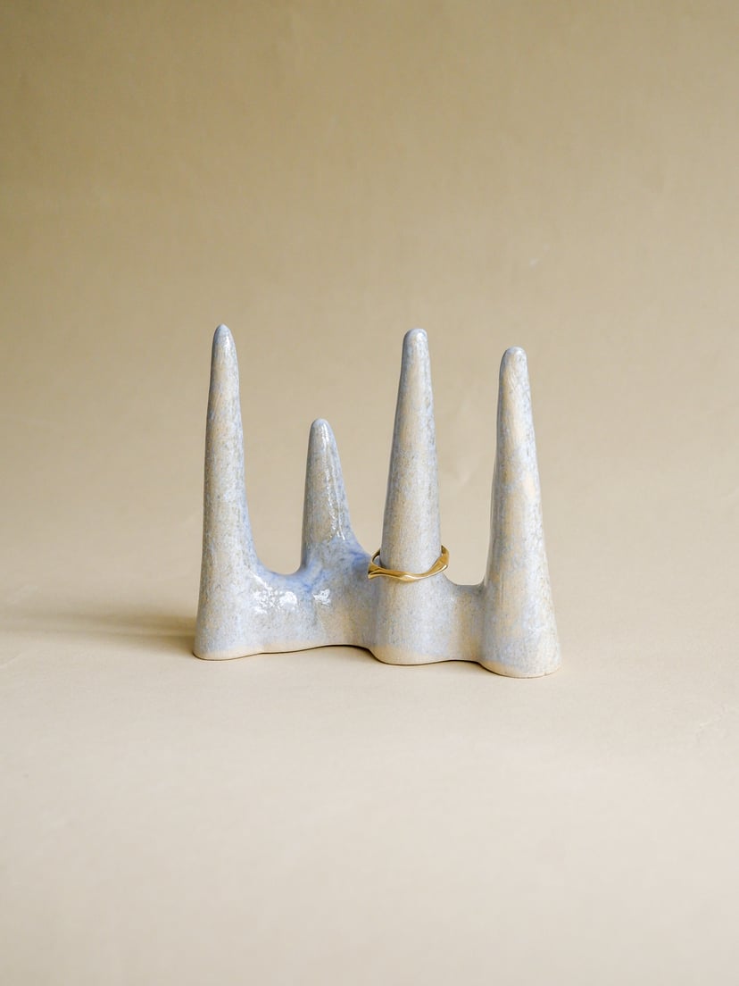 The Gems- Ring Holder 06, blue - ceramiczna podstawka na pierścionki