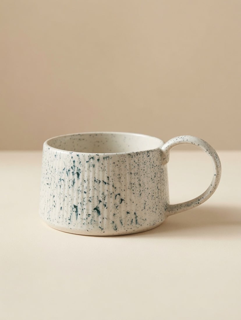 Kubek ceramiczny handmade - Deszczowa symfonia kobalt