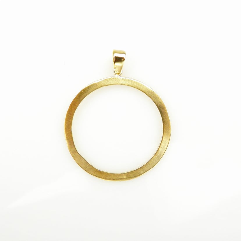 Oval duży złoty III - zawieszka srebrna