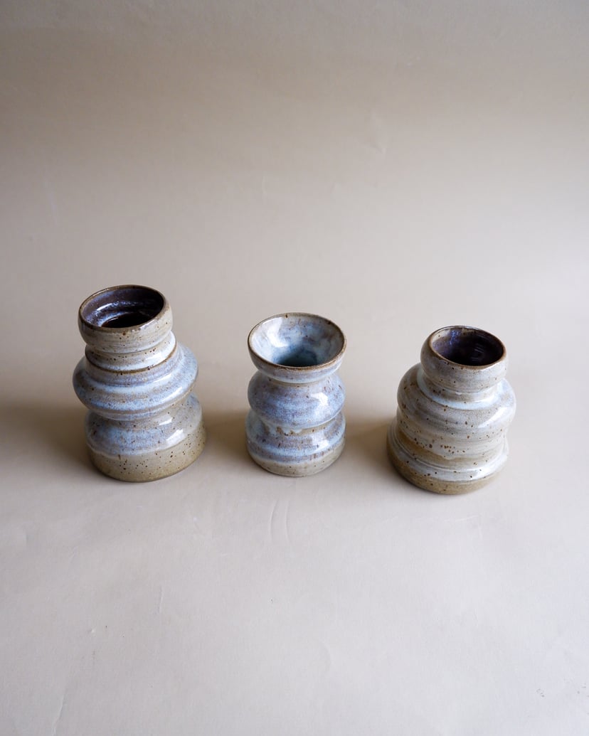 The Combined Forms- Set of Candleholders 10 - zestaw świeczników z kamionki z kolekcji The Combined Forms