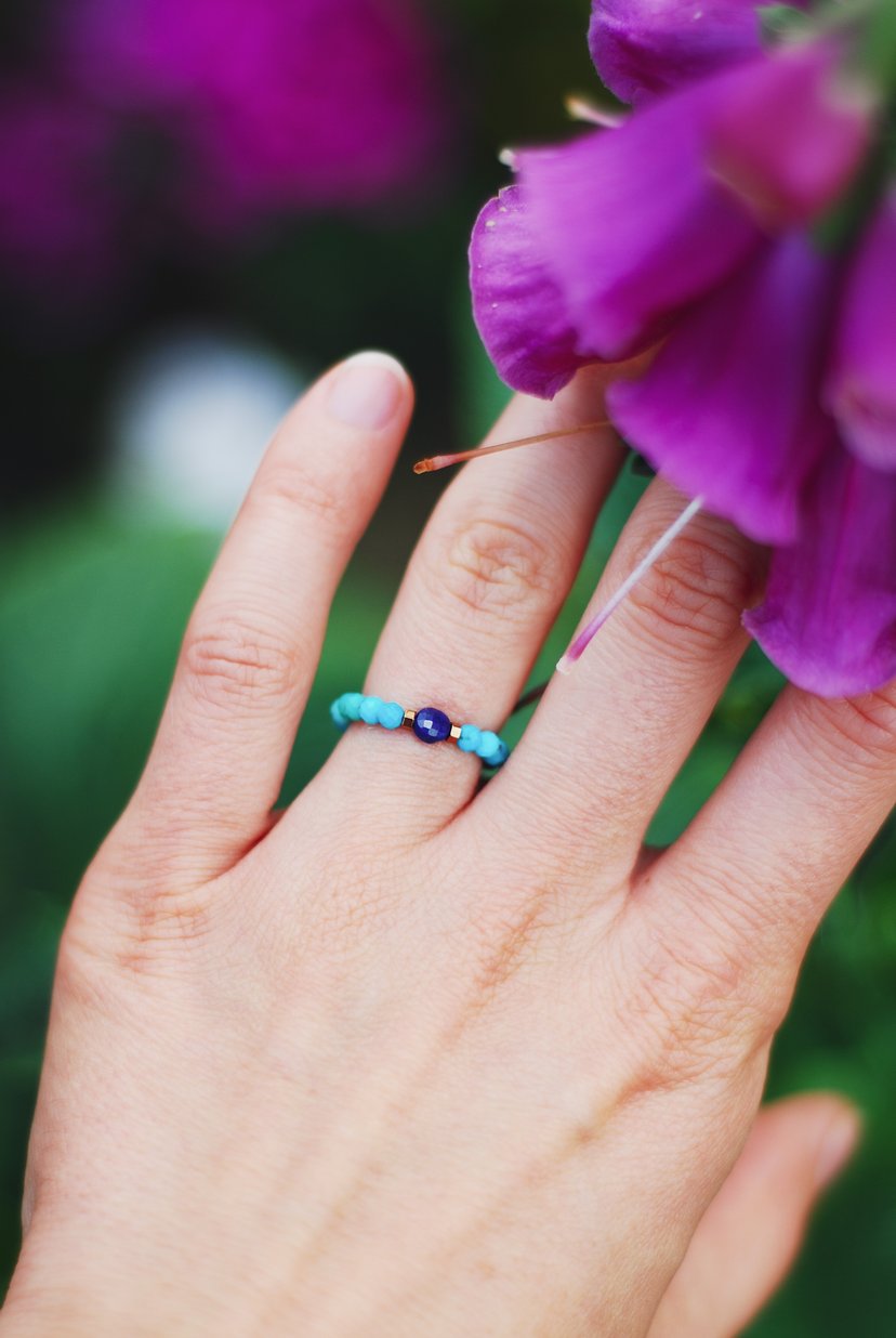 Pierścionek ༓ LAPIS LAZULI – pierścionek z kamieni naturalnych