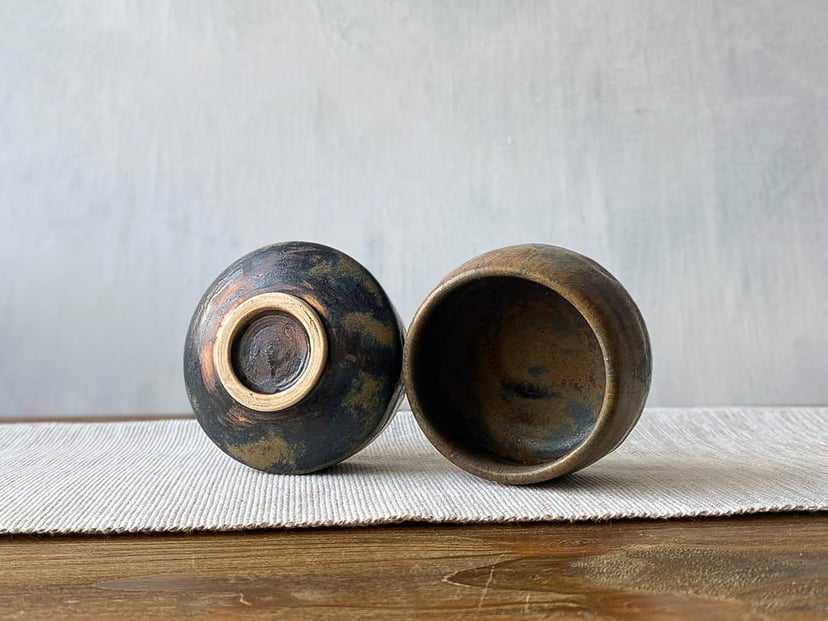 Komplet dwóch czarek HARA №1 - ręcznie wykonany komplet ceramicznych czarek