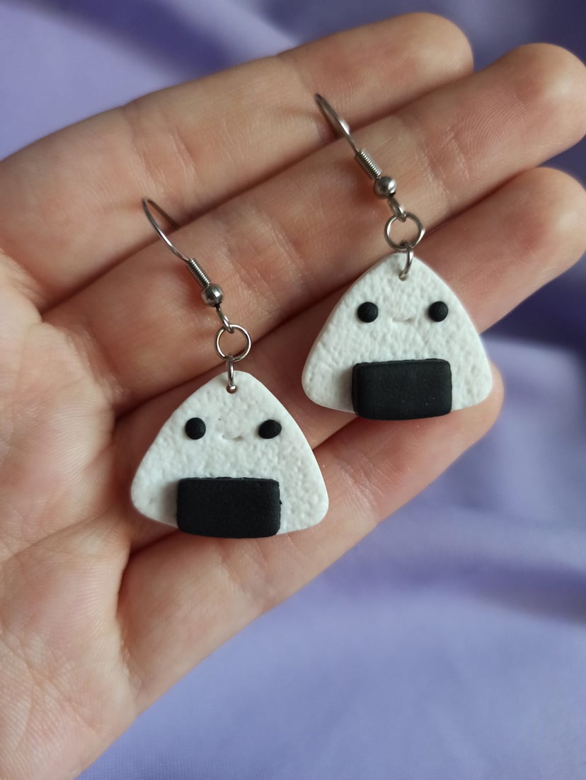 Kolczyki Onigiri – kolczyki z gliny polimerowej