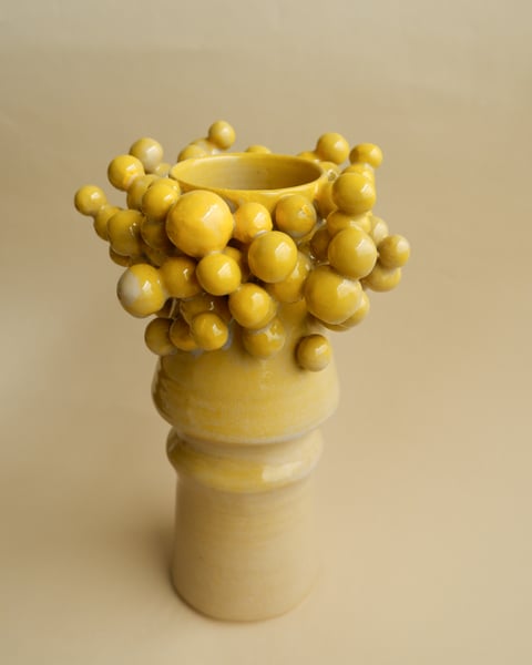 The Bubble- Yellow Vase 03 - wazon ceramiczny z kolekcji The Bubble