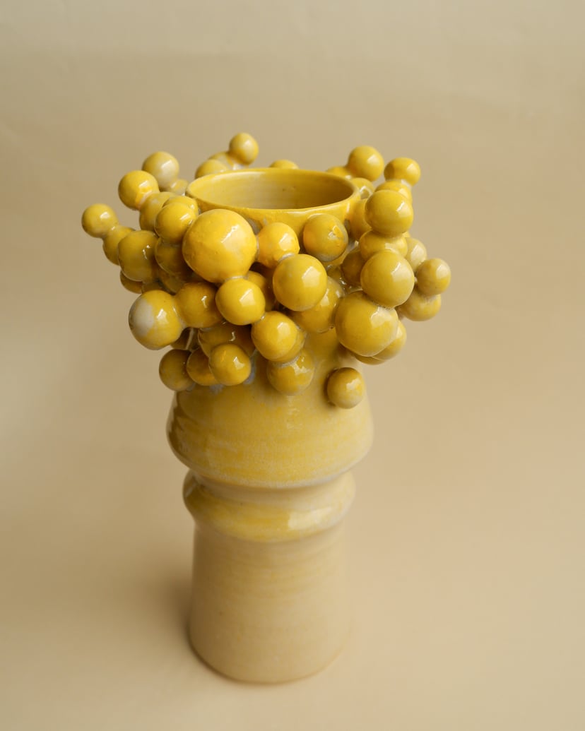 The Bubble- Yellow Vase 03 - wazon ceramiczny z kolekcji The Bubble