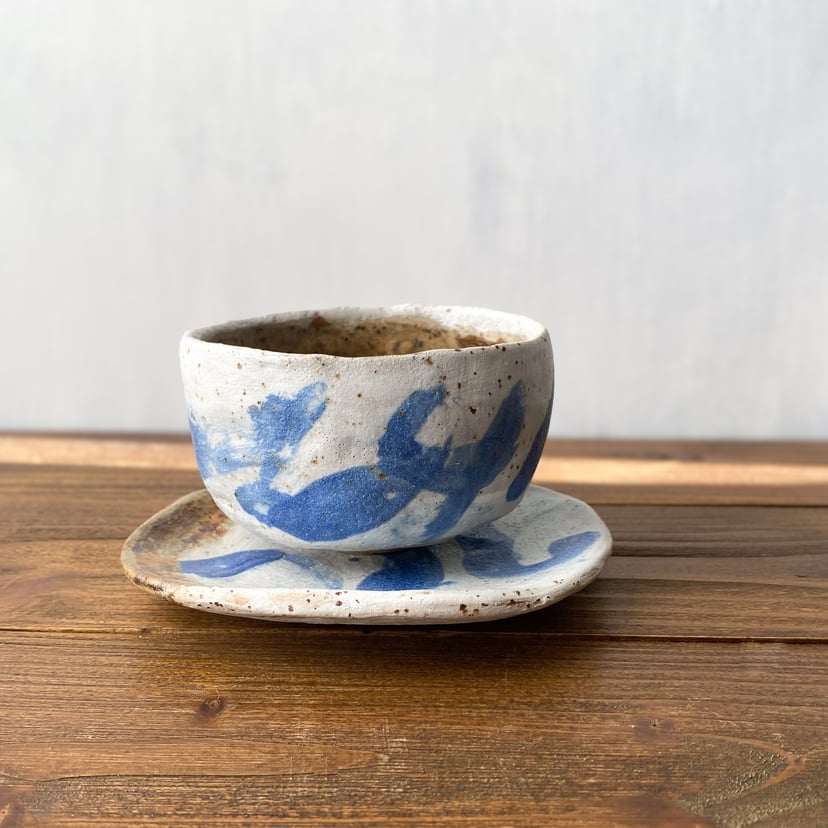 Filiżanka ze spodeczkiem wabi-sabi №2