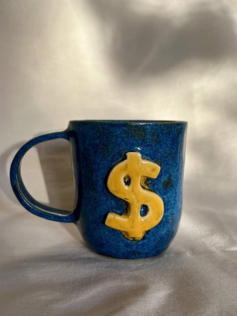 Kubek „Money Maker” z dolarem - ręcznie wykonany kubek ceramiczny 300 ml