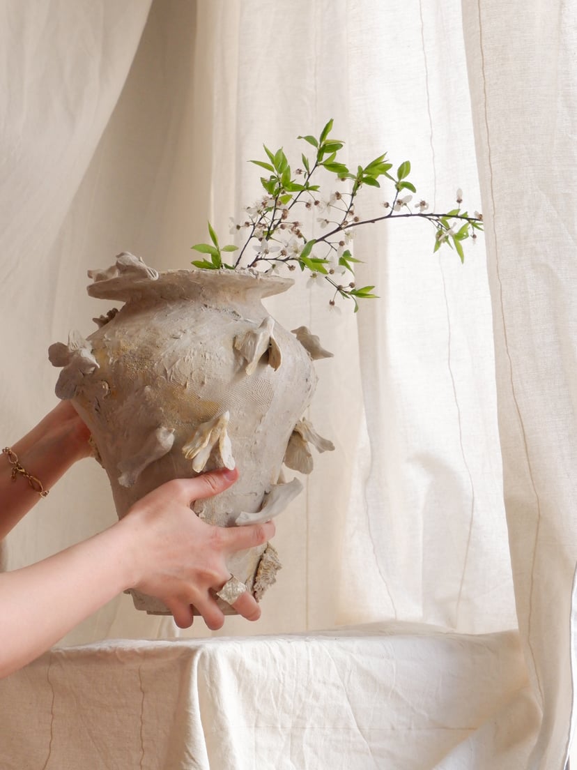 White Birds- Vase 01 - wazon ceramiczny