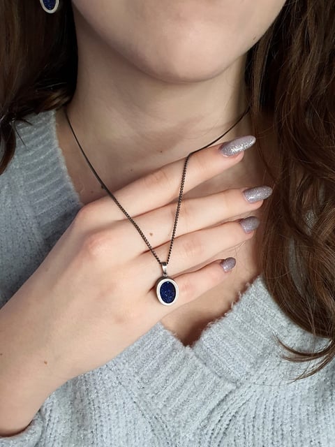 Zawieszka srebrna - Druza blue II