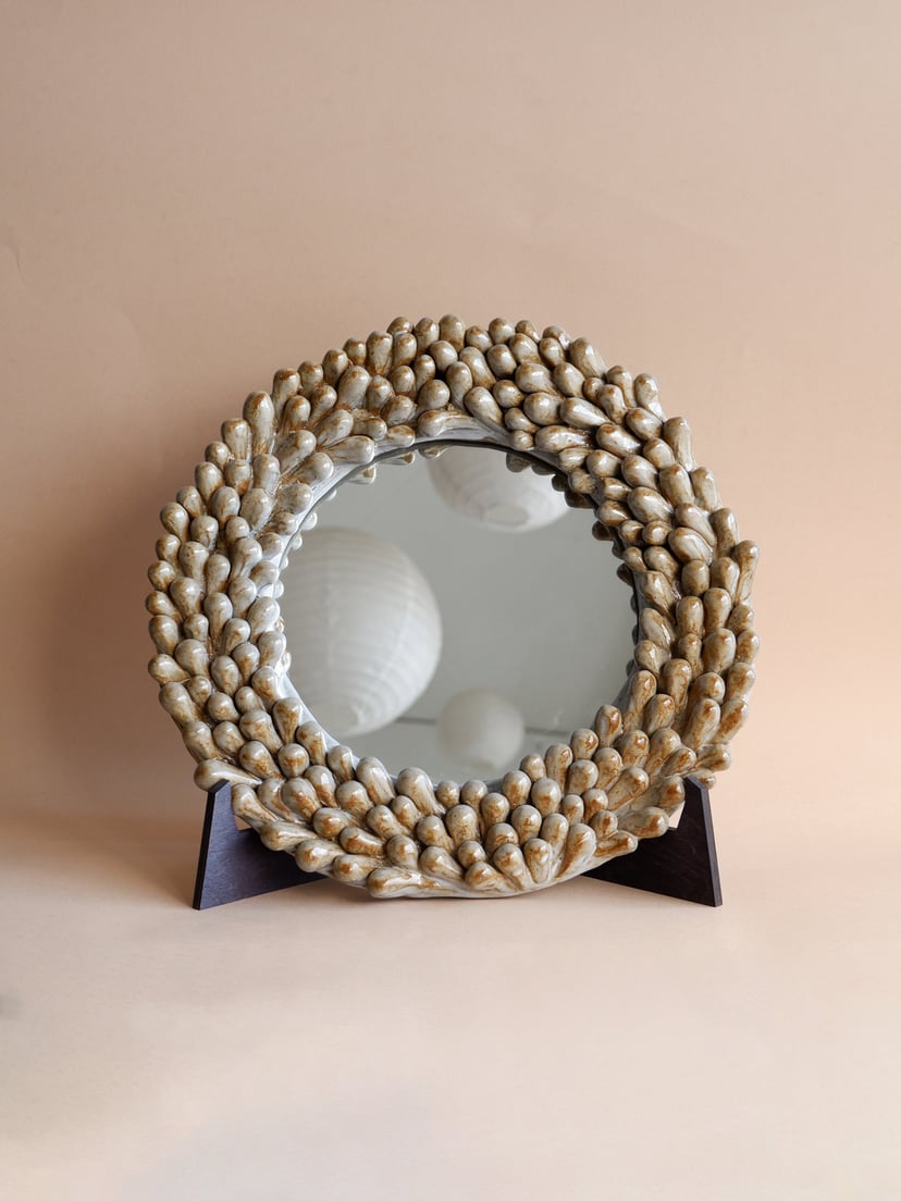The Petal- Mirror 05 - ceramiczne lustro dekoracyjne