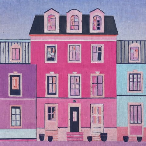 La rue Cremieux 25 - Obraz olejny 60x60 cm