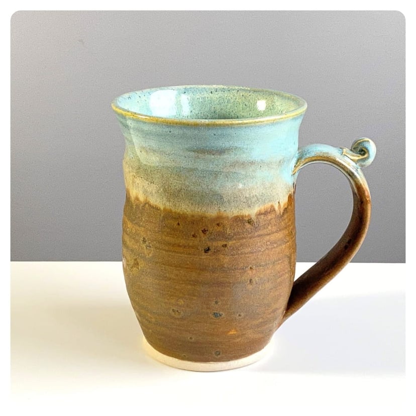 Kubek ceramiczny z koła garncarskiego | rękodzieło | 320 ml