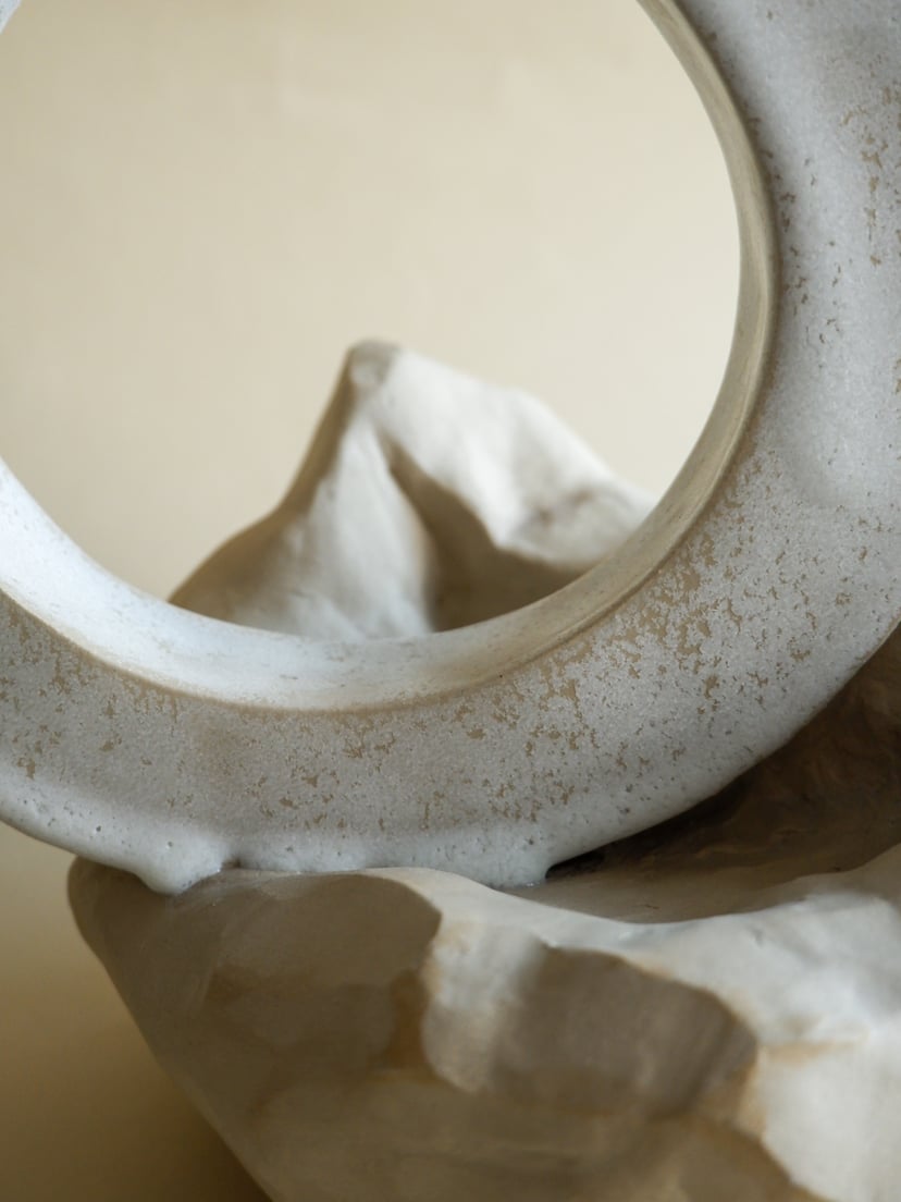 The Gems- Sculptural Vase 08 - wazon ceramiczny z kolekcji The Gems collection. Hand built of beautiful beige stoneware. This vase can be part of your home art