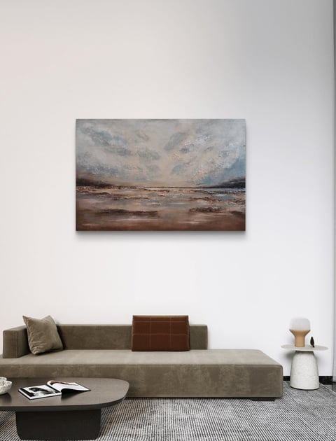 Pejzaż strukturalny "5 minut przed świtem" 120x80 cm morze