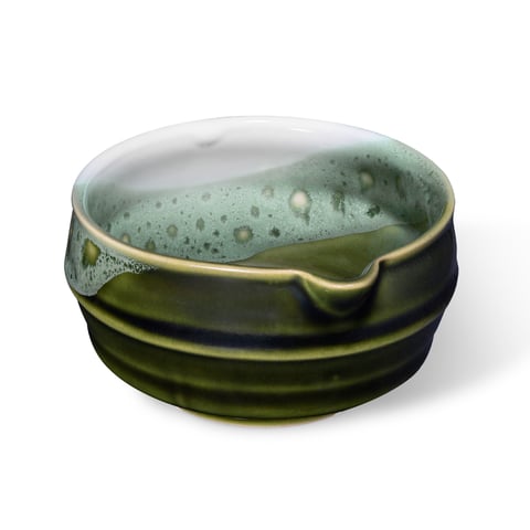 Miseczka do matchy - CHAWAN W STYLU KATAKUCHI - wzór GÓRA, kolor Groszek