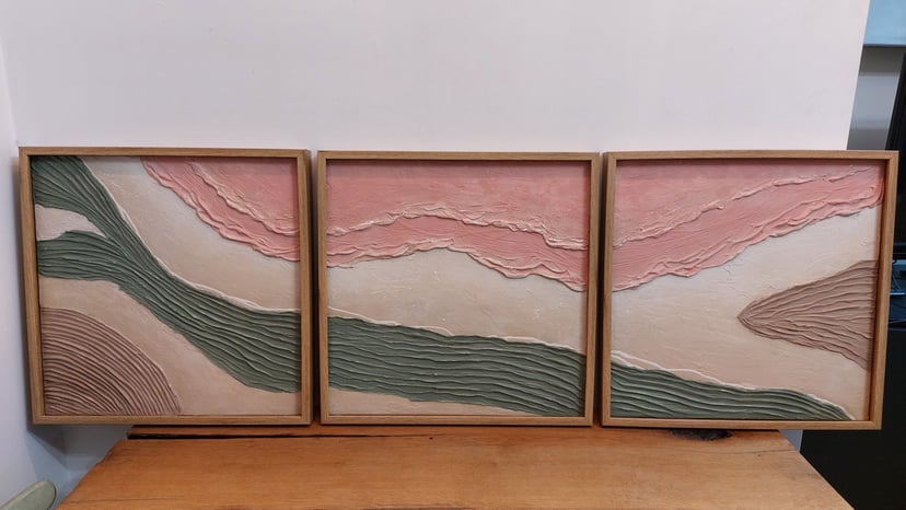 Tryptyk strukturalny "Wiosennie" 150x50 cm