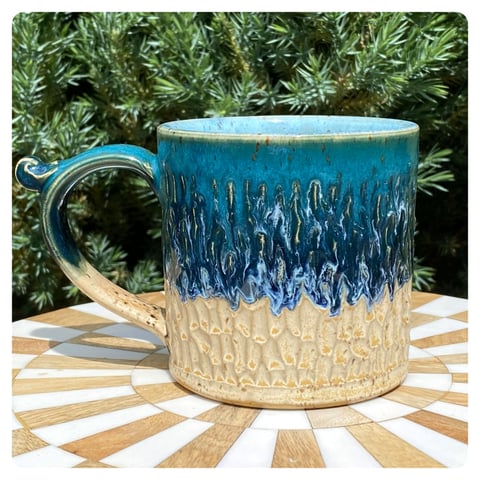 Kubek ceramiczny 300 ml Laguna - morska plaża - rękodzieło