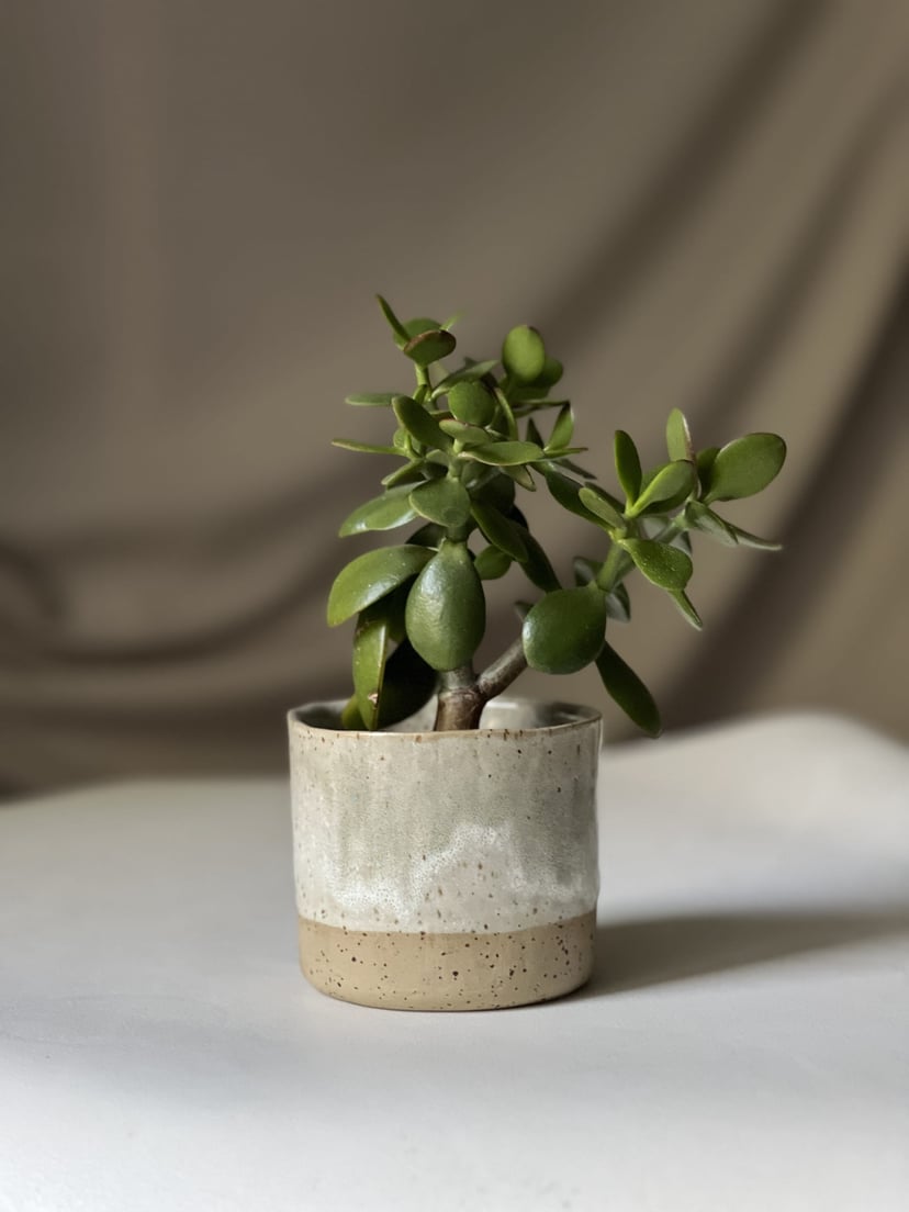 Osłonka ceramiczna Zgaszona zieleń 10,5 cm – ceramika handmade na doniczkę