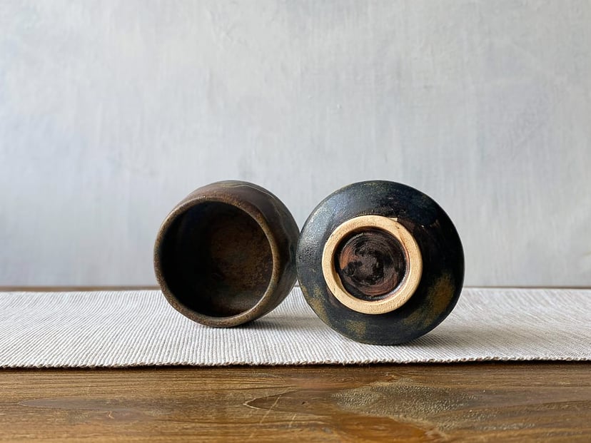 Komplet dwóch czarek HARA №1 - ręcznie wykonany komplet ceramicznych czarek