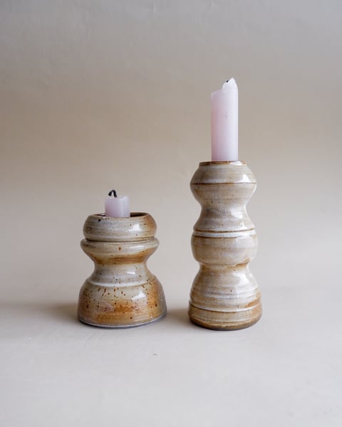 The Combined Forms- Set of Candleholders 09 - zestaw świeczników z kamionki z kolekcji The Combined Forms