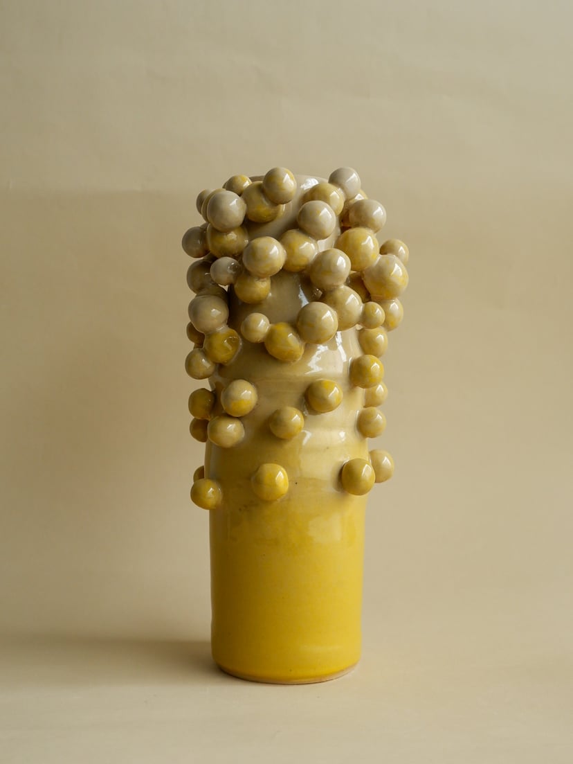 The Bubble- Yellow Vase 04 - wazon ceramiczny z kolekcji The Bubble
