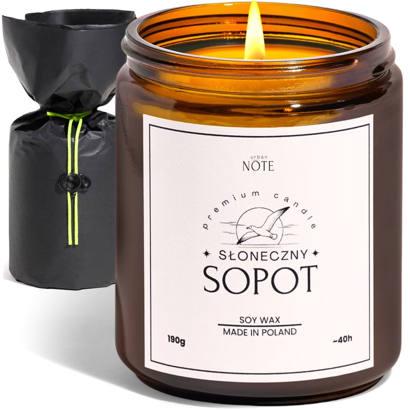 Świeca sojowa zapachowa migdały i jaśmin 190 g w szkle - Słoneczny Sopot