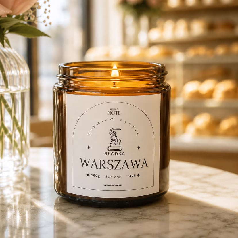 Świeca waniliowa - Słodka Warszawa - 190g