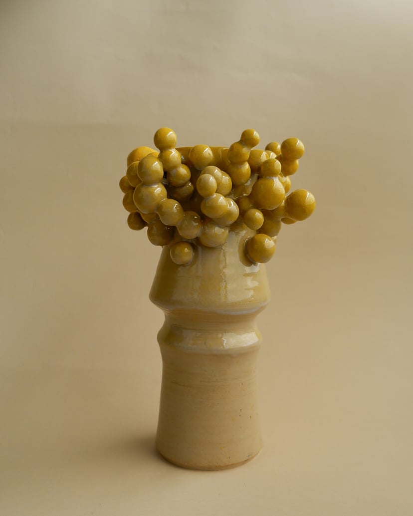 The Bubble- Yellow Vase 03 - wazon ceramiczny z kolekcji The Bubble