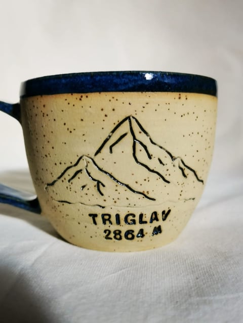Kubek górski - Triglav 2864 m - ręcznie toczony kubek inspirowany górami