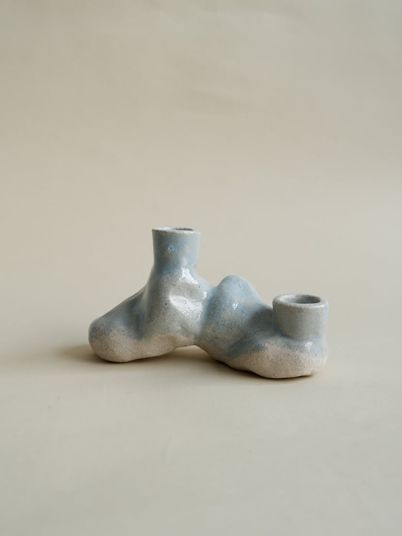 The Gems- Set Of Two Candle Holders 07 - zestaw dwóch świeczników z kamionki z kolekcji The Gems