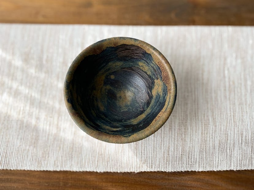 Miseczka czarno-brązowa - ręcznie wykonana miseczka ceramiczna