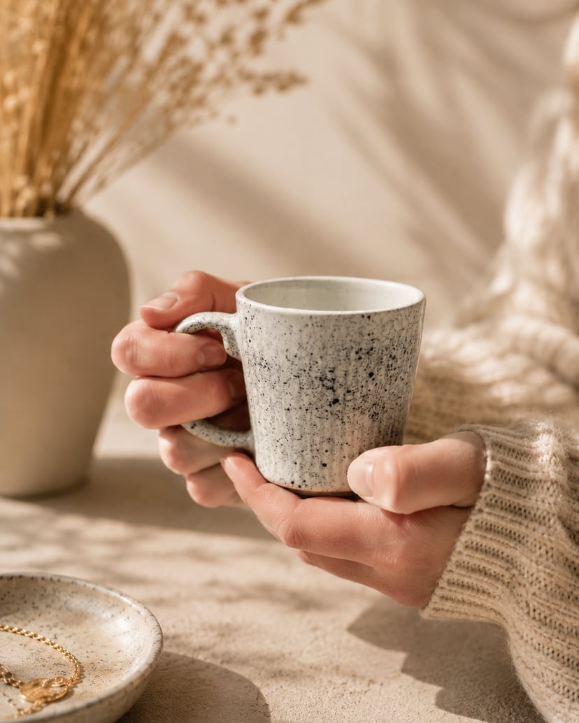 Filiżanka ceramiczna handmade espresso „Poranna Kropka”