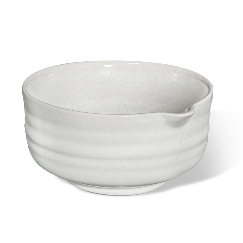 Miseczka do matchy - CHAWAN W STYLU KATAKUCHI - wzór FALA, kolor Sól i Pieprz