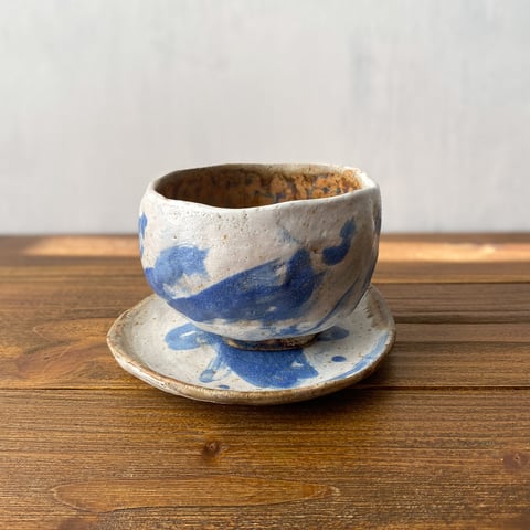 Filiżanka ze spodeczkiem wabi-sabi №1
