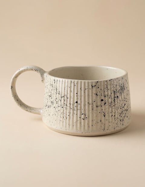 Kubek ceramiczny handmade - Deszczowa symfonia